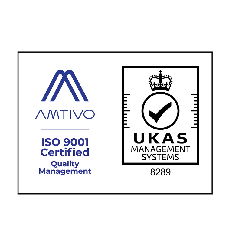ISO 9001 Certified（Amtivo / UKAS 8289）